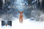 25 Snow Brushes for Photoshop, a Brush Add-On by Uplift Actions (Thumbnail 1 of 7)