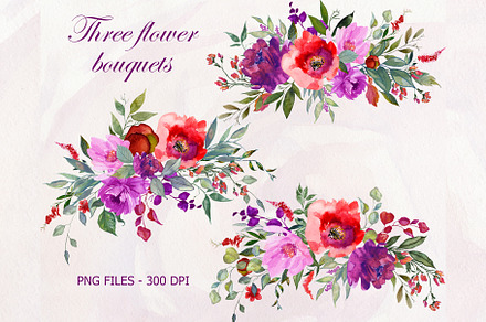 Three flower bouquets 71