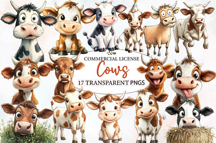 Funny Sketch Quirky Cows Clipart, an Illustration by Designworld