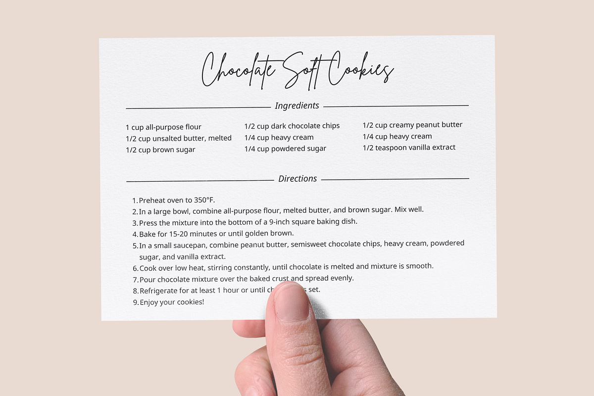 Minimalist Recipe Card Template, a Card Template by OrganizationOasisRo (Photo 7 of 10)
