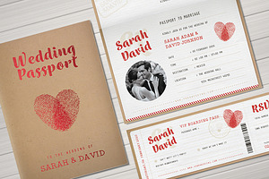 Vintage Passport Wedding Invitation