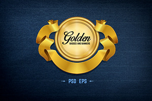 Golden badges and banners