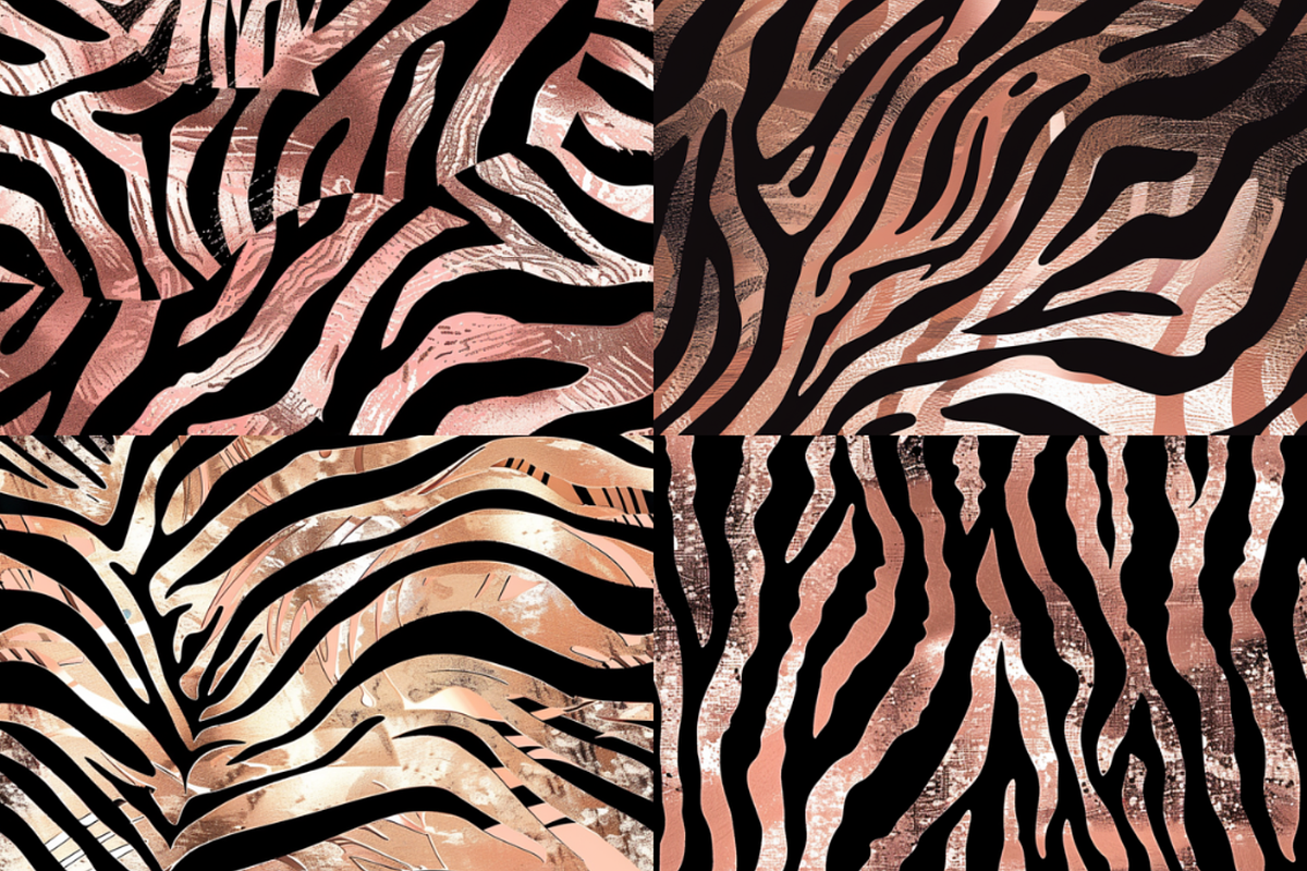 Rose Gold Zebra Stripes Patterns, a Pattern Graphic by PrintablesByFranklyn (Photo 5 of 6)