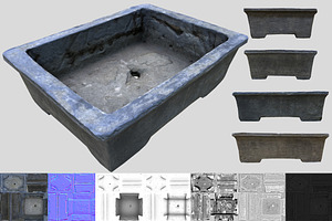 Cement Bonsai Pot