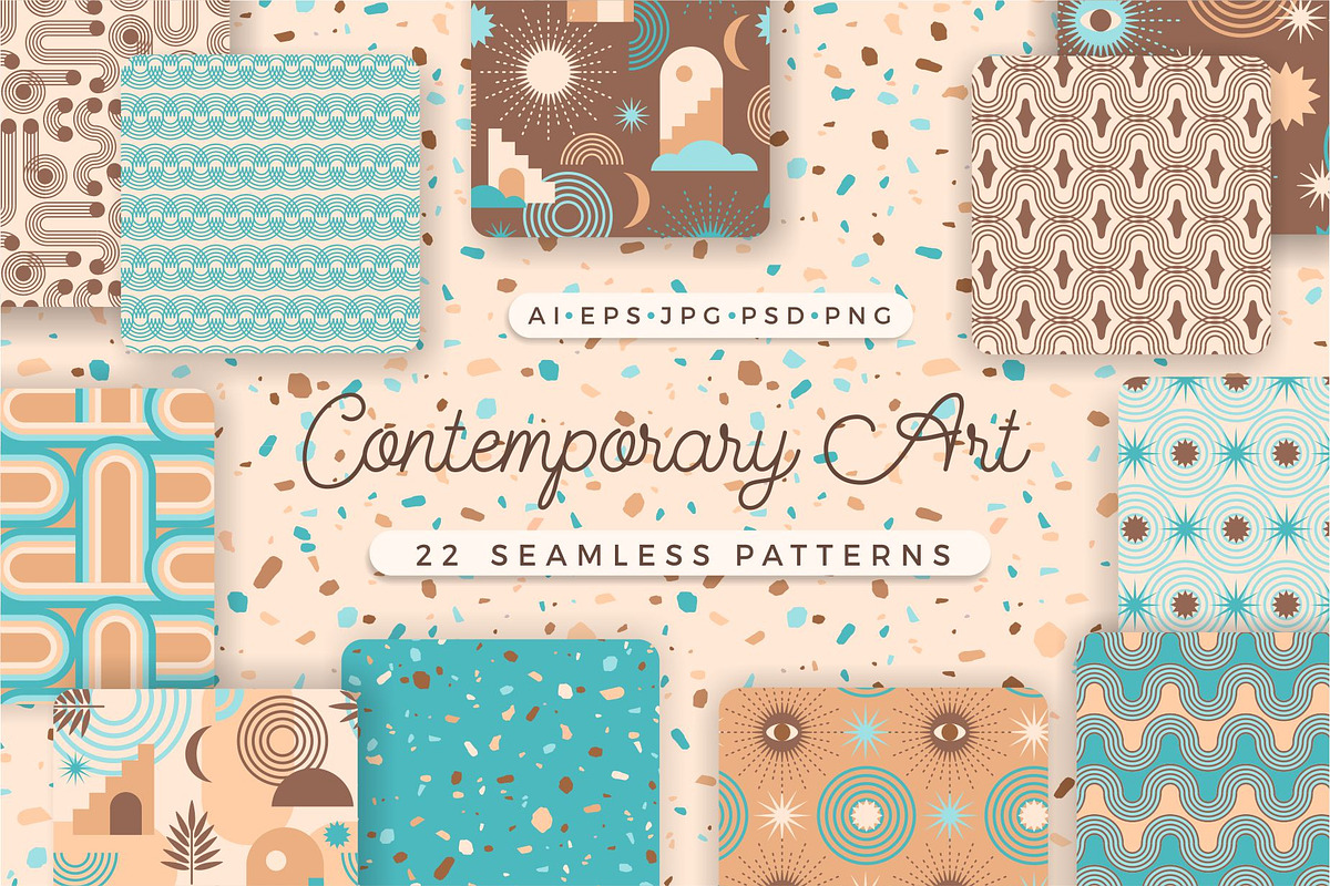 Contemporary Art. Seamless patterns, a Pattern Graphic by Nadia Grapes