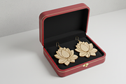 Lotus Flower Earring Laser Cut Desig, an Object Graphic by Amazin_art (Thumbnail 4 of 5)