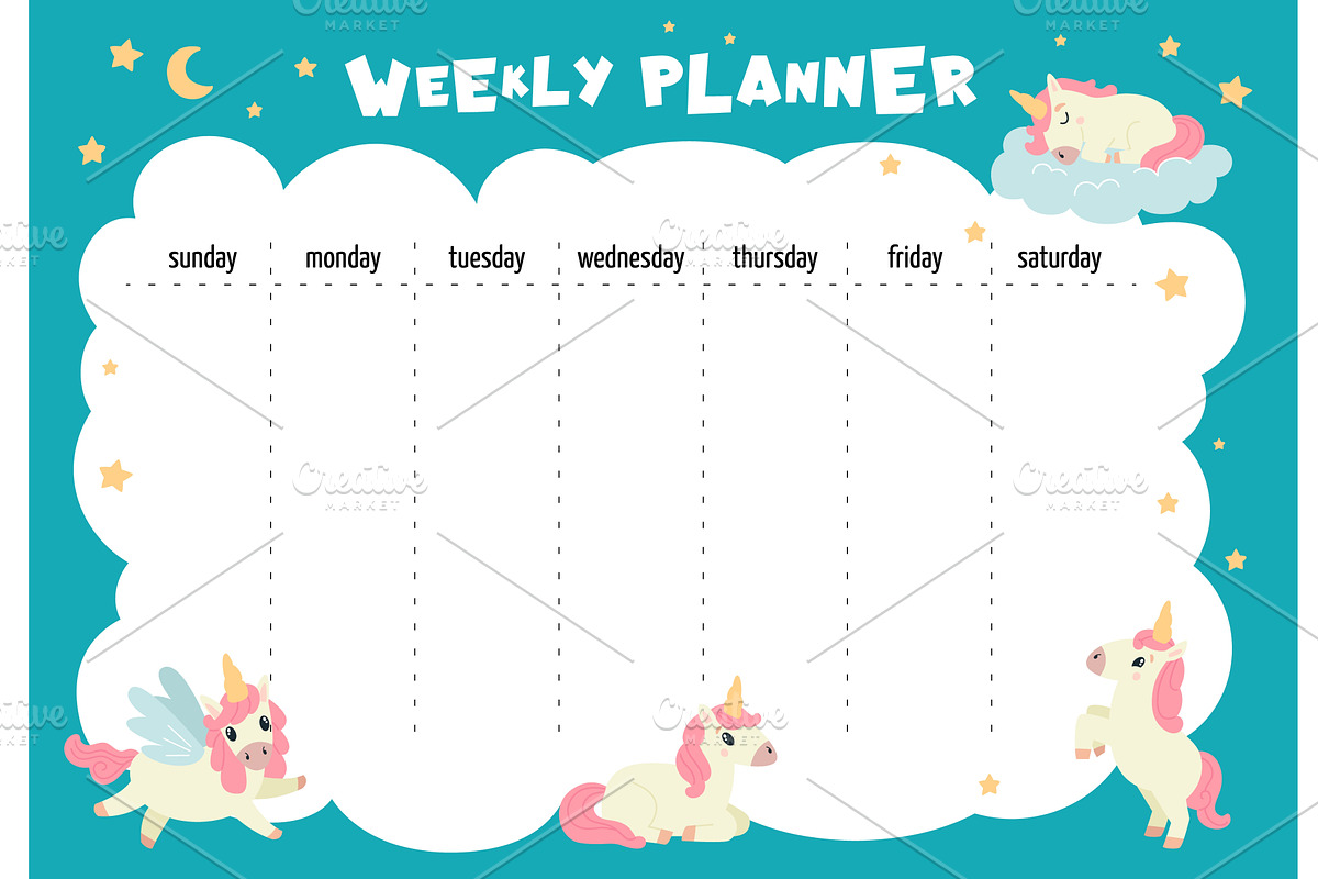 Cute weekly planner. Planning days, an Object Illustration by LadadikArt