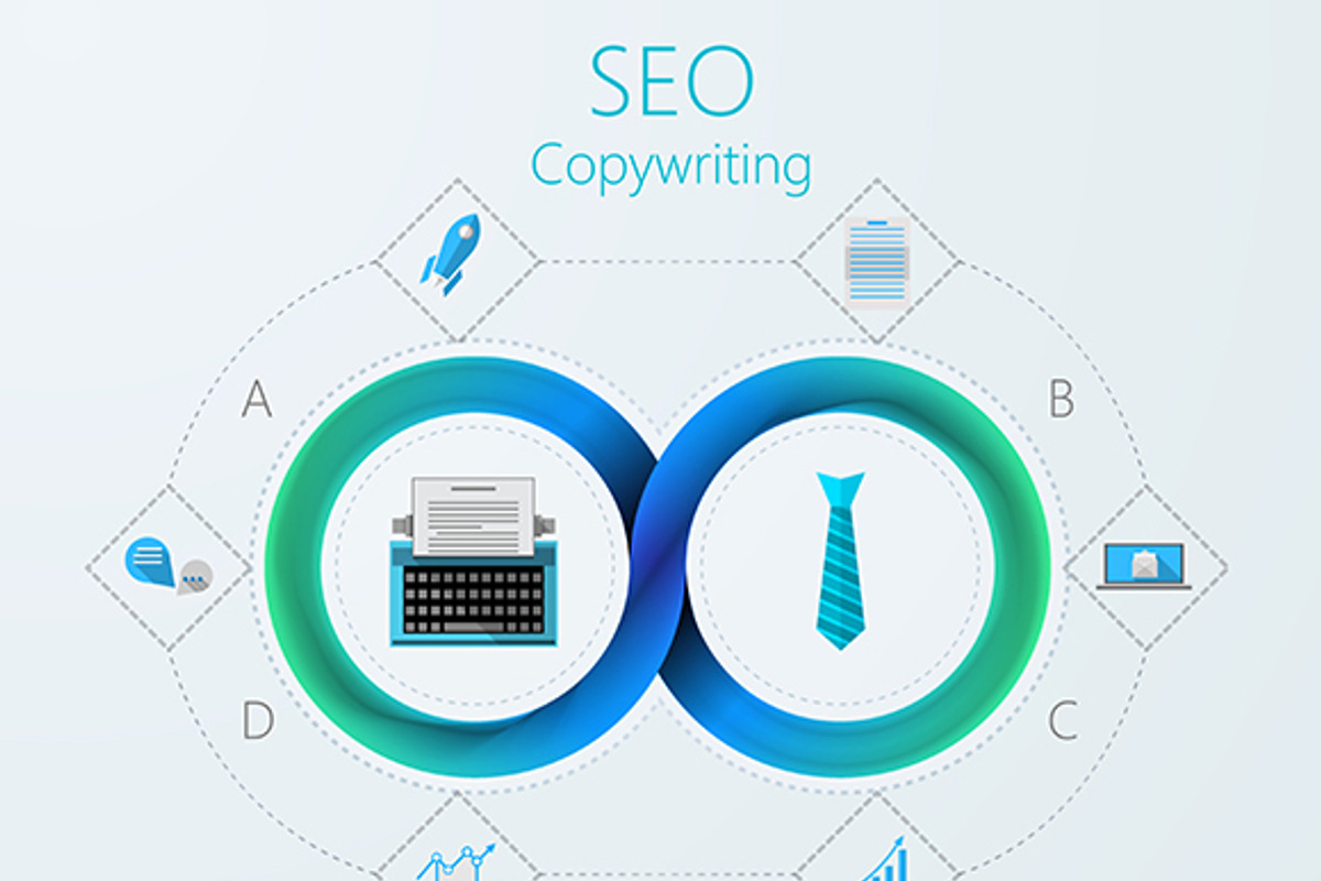 SEO and copywriting vector icons