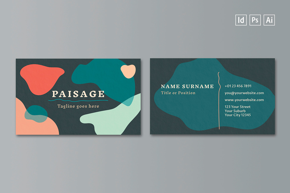 PAISAGE Business Card Template, a Business Card Template by Nectarine (Photo 2 of 5)