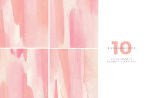 Watercolor Backgrounds - Blush