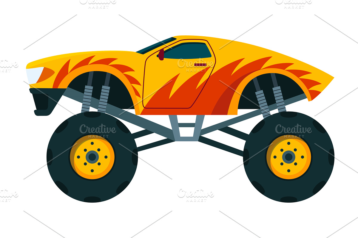 Monster truck. Bright colorful, a Transportation Illustration by Things for designers