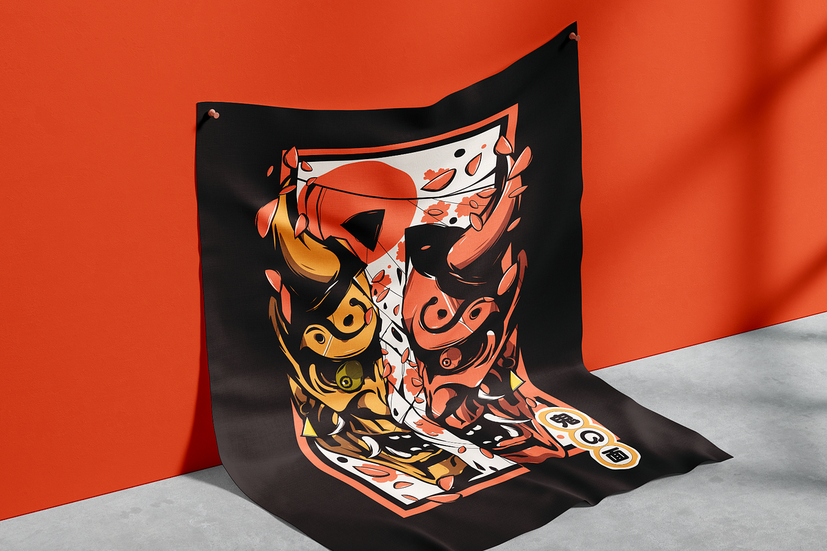 Hannya mask japanese illustration, an Animal Illustration by Darts Lines (Photo 2 of 2)