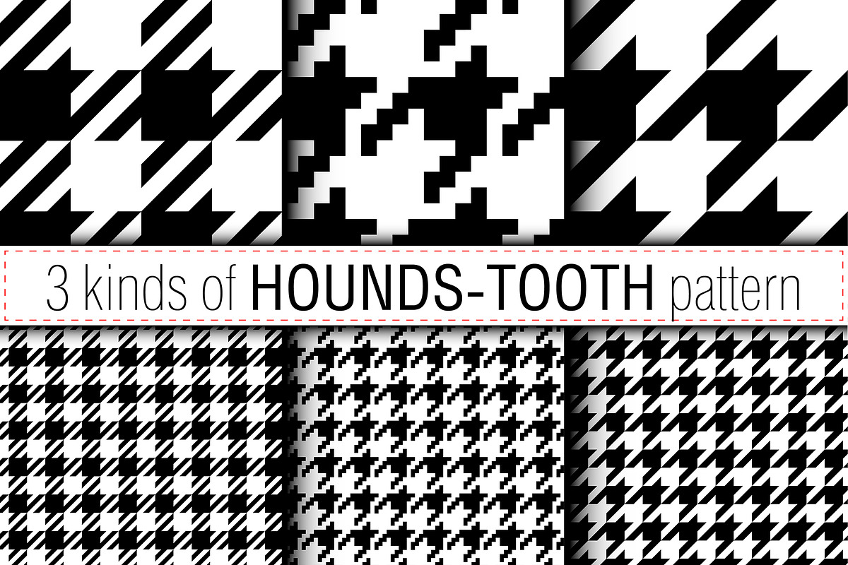 3 samples of Hounds-tooth pattern, a Pattern Graphic by tkdesign (Photo 1 of 4)