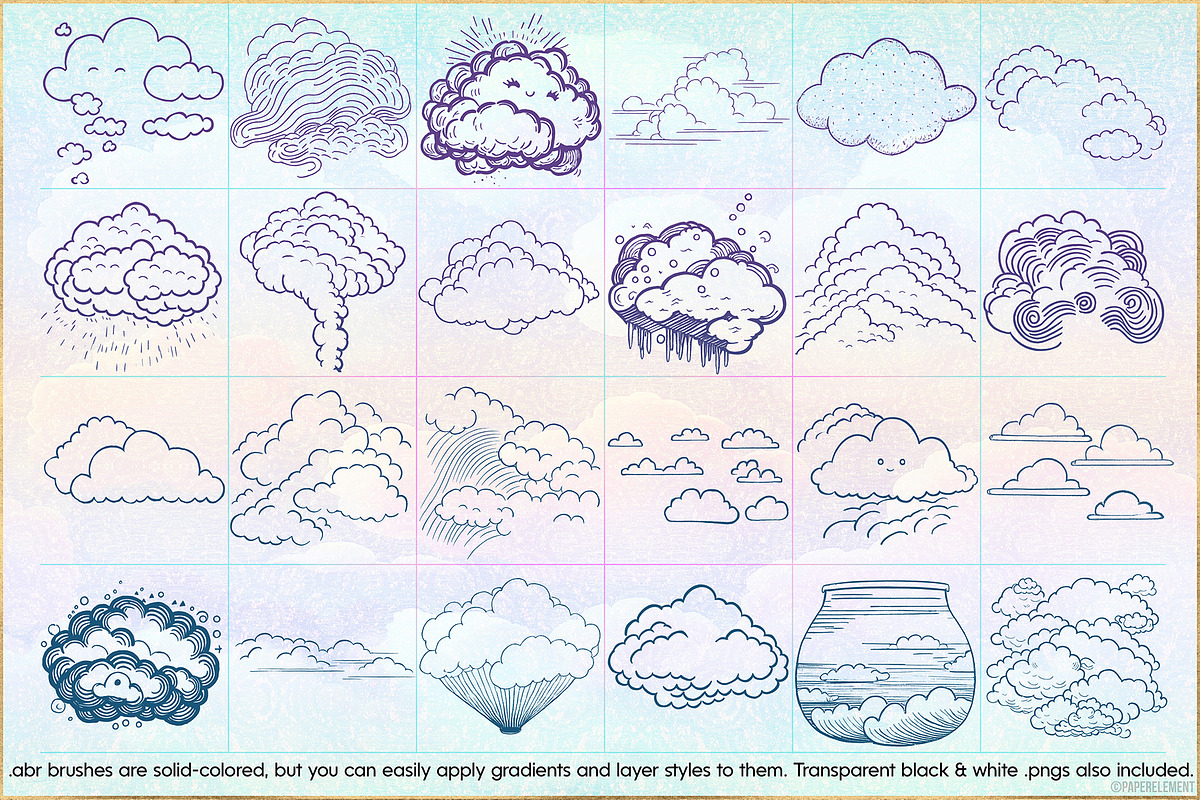 Cloud Creator Doodle Stamp Brushes, a Brush Add-On by Paper Element (Photo 4 of 10)