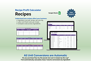 Recipe Profit Tool - Google Sheets, an App Template by Ardent Workshop (Thumbnail 4 of 5)