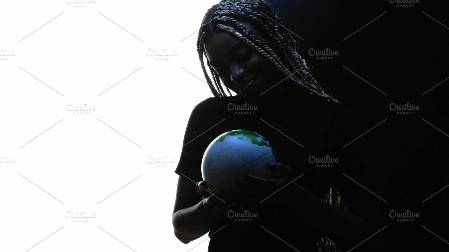 Planet care ecology protection woman earth globe, a Person Photo by Photo Drive Studio