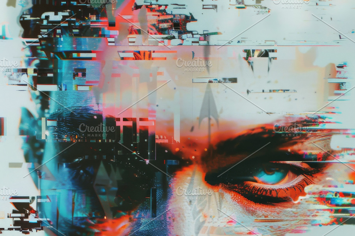 90 Glitch faces, a Person Illustration by Handmadefont (Photo 28 of 94)