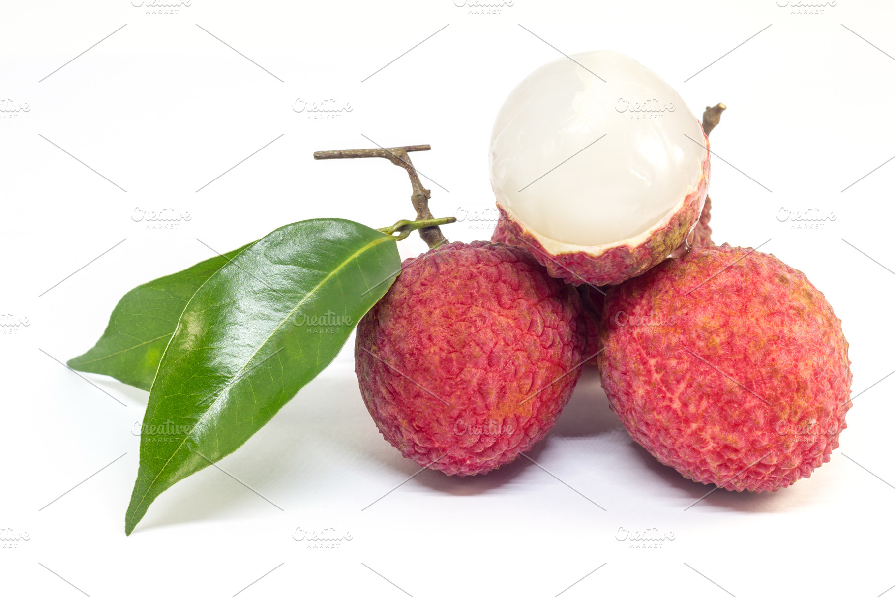 Fresh fruit lychee on white featuring asian, background, and bunch, a Food & Drink Photo by rakoptonLPN