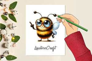 Funny Bee Sublimation Clipart PNG