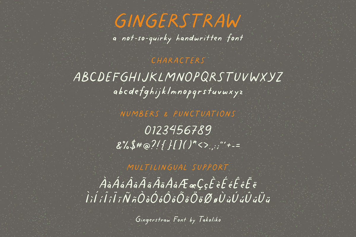 Gingerstraw, a Font by takoliko (Photo 7 of 9)