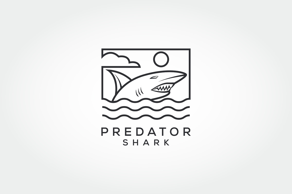 Shark logo vector, Fish Shark logo, a Branding & Logo Template by PrastHF