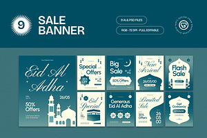Eid Al Adha Sale Banner, a Social Media Template by graphicook