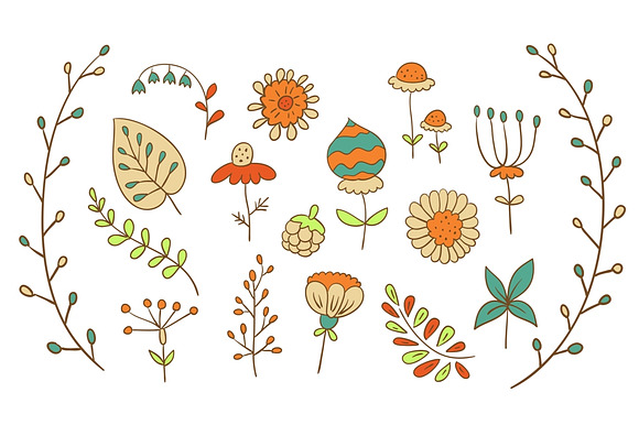 Hand Drawn Vector Florals