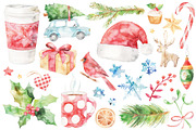 watercolor Merry Christmas set, a Decorative Illustration by artnLera (Thumbnail 2 of 2)