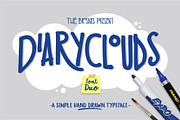 Diaryclouds typeface, a Script Font by Brosnes (Thumbnail 1 of 5)