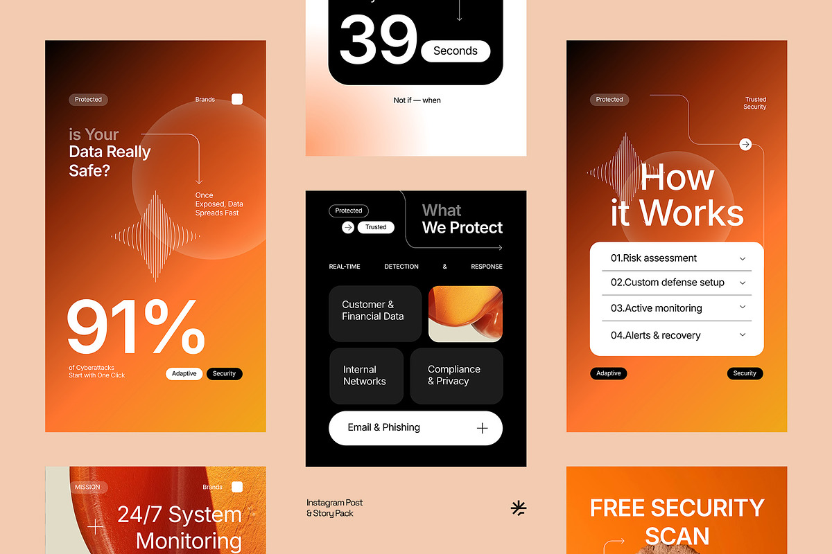 Cybersecurity Services Instagram, a Social Media Template by fakhroo (Photo 1 of 6)