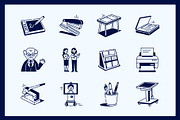 Office Work Drawing Art Set, an Outline Icon by Vectors Market (Thumbnail 6 of 9)