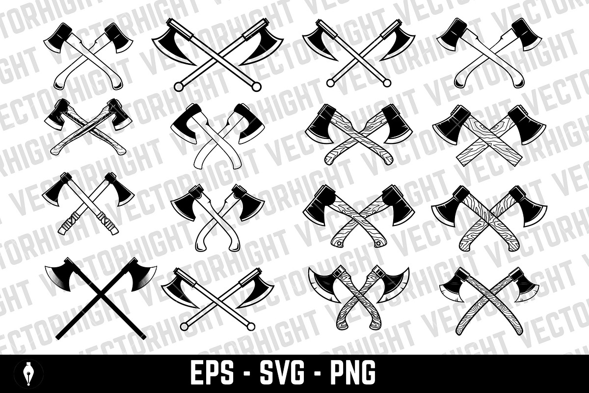 Set of crossed axes, an Object Illustration by Vectorhight (Photo 1 of 4)