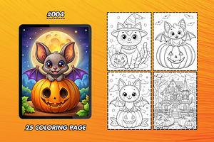 25 Halloween Coloring Pages For Kids, a Graphic by Wilin Digital