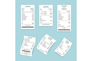 Cash Register Receipts Set. Vector, an Object Graphic by Bigmouse_art (Thumbnail 1 of 5)