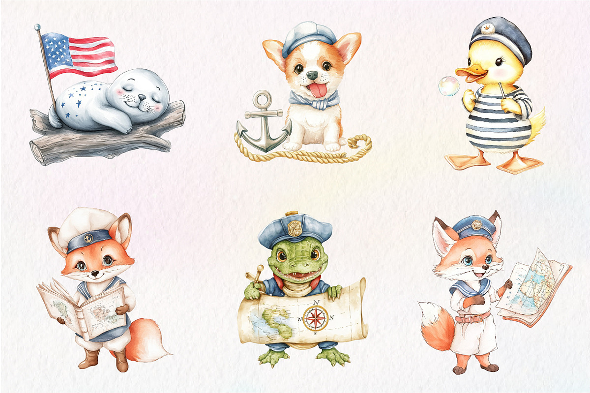 Sailor Clipart, Baby Nautical, an Illustration by CreationArt (Photo 9 of 9)