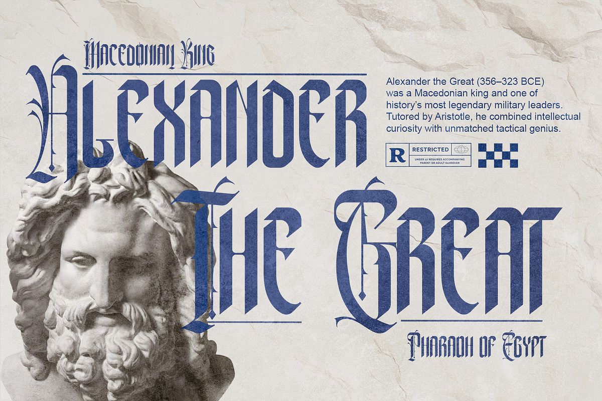 Xerathos Gothic Blackletter Medieval, a Blackletter Font by Letterara (Photo 7 of 15)