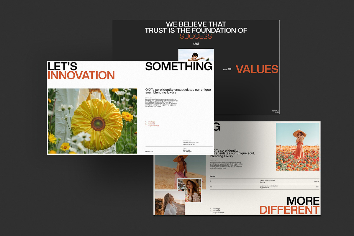 Qxy Brand Portfolio Template, a Presentation Template by Studio Artisan (Photo 3 of 9)