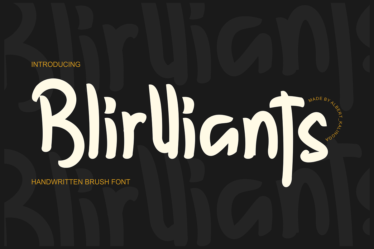 Blirlliants Font, a Handwritten Font by albert_kalingga (Photo 1 of 5)