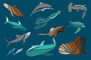 Vector sea animals collection, an Object Graphic by Lemaris (Thumbnail 3 of 6)