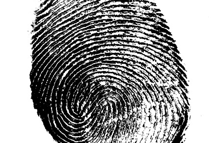 Thumb print featuring artistic, biometric, and blank