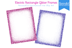 Electric Rectangle Glitter Frames