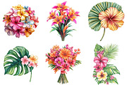 Watercolor Tropical Flowers Clipart, an Illustration by Watercolor design (Thumbnail 4 of 4)