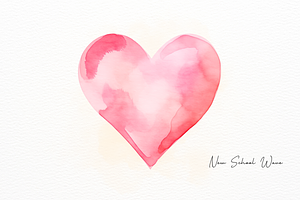 Love Heart Watercolor Clipart