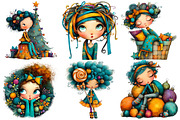 Whimsical Christmas Girl Clipart, an Illustration by Pixels.Craft (Thumbnail 5 of 5)