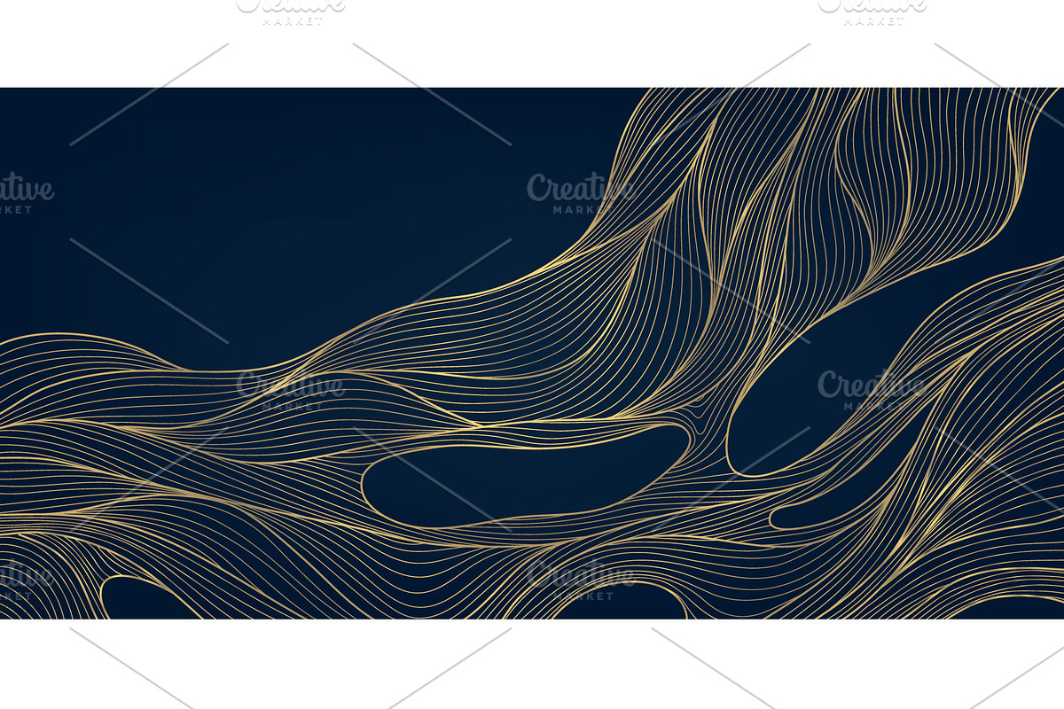 Water And Waves Golden Backgrounds, a Background Graphic by Marylia (Photo 3 of 22)