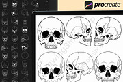 160 Procreate Skull Stamp Brushes, a Brush Add-On by DrawingStoryShop (Thumbnail 5 of 6)