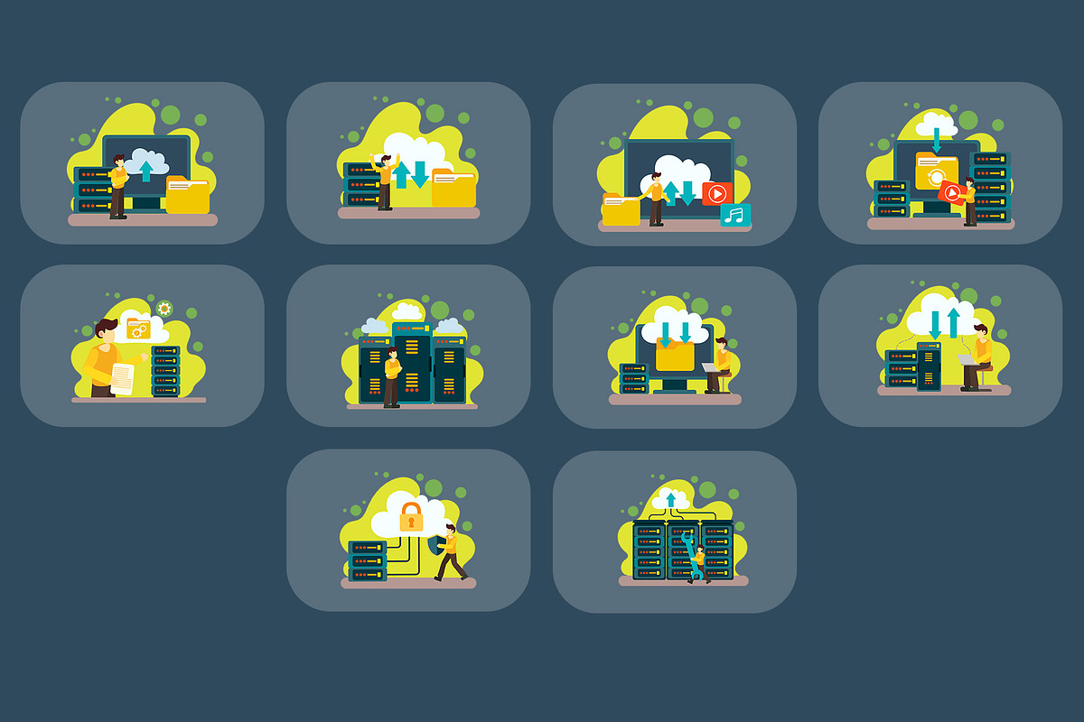 Cloud Storage Illustration Pack, an Illustration by baii09 (Photo 4 of 4)