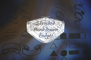 40 Hand Drawn Badges & Ribbons