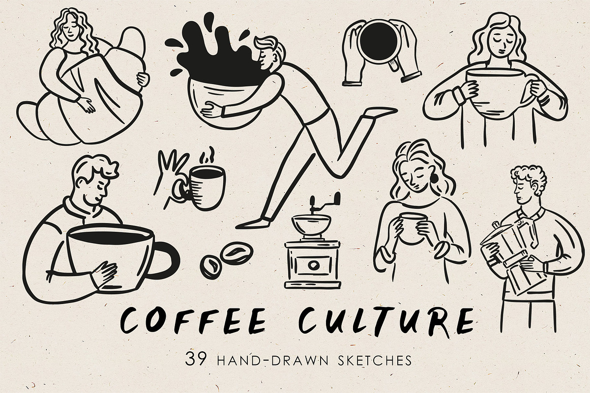 Coffee Culture Clipart, a Person Illustration by Teresa Art Store (Photo 1 of 9)