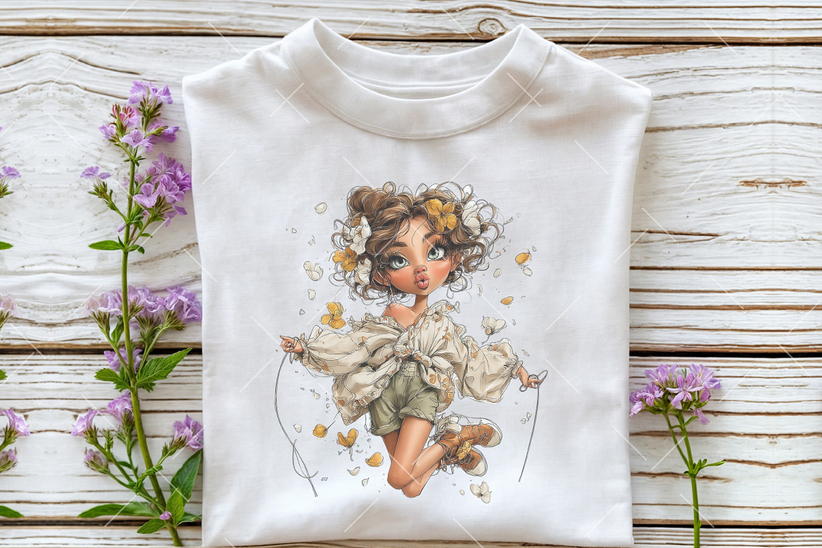 Whimsical Spring Girl Clipart, an Illustration by OK Design (Photo 6 of 6)